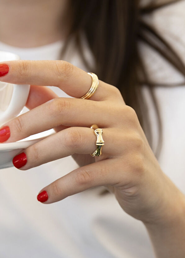 Safir Mücevher Modern 14 Ayar Altın Kadın Yüzük - 2