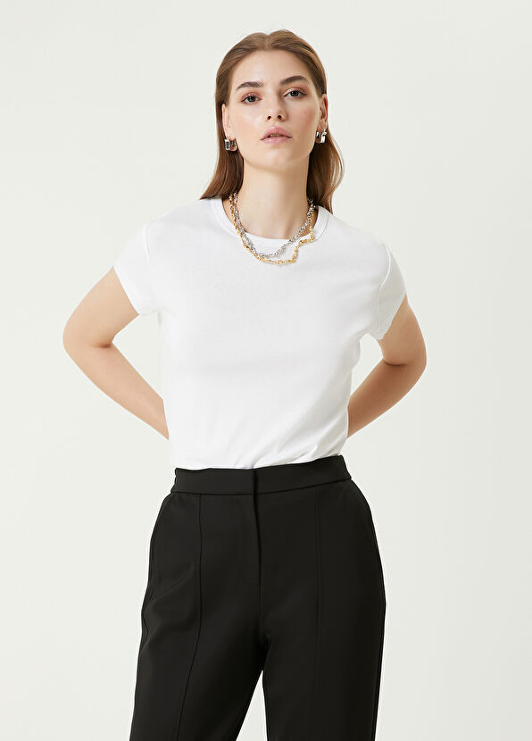 Beymen Club Kırık Beyaz Basic T-shirt - 4