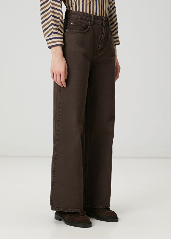 Beymen Club Kahverengi Wide Leg Jean Pantolon - 2