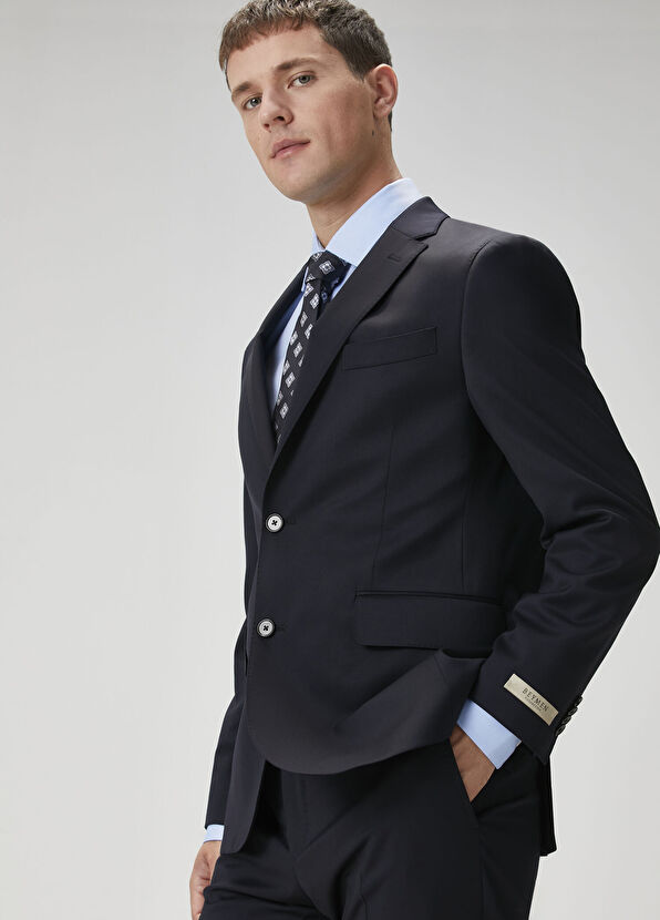 Drop 7 Lacivert Yün Takım Elbise - Görsel 4