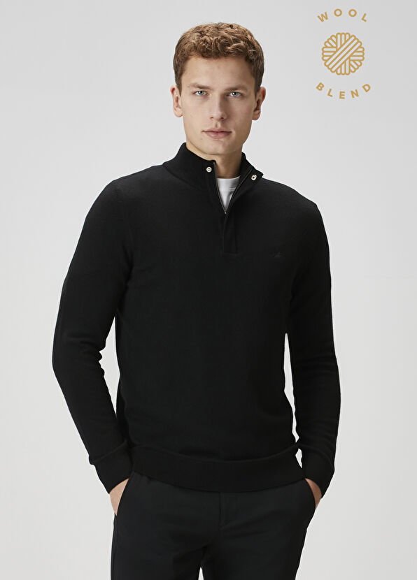 Beymen Club Black Cashmere Blend Wool Sweater - 1