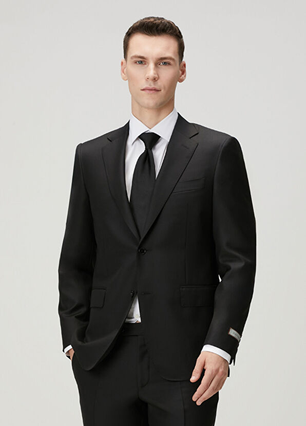 Siyah Yün Takım Elbise - Görsel 4