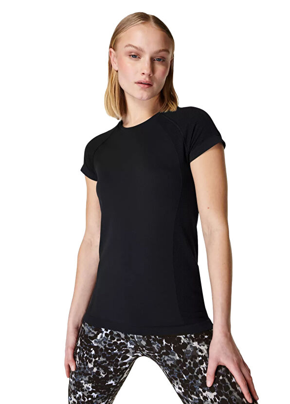 Sweaty Betty Athlete Seamless Workout Siyah Kadın Koşu Atleti - 1