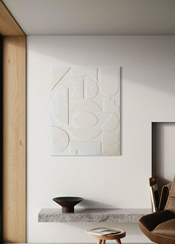 Y19 Design Santorini Waves Cream Canvas Print 75 x 100 cm - 2