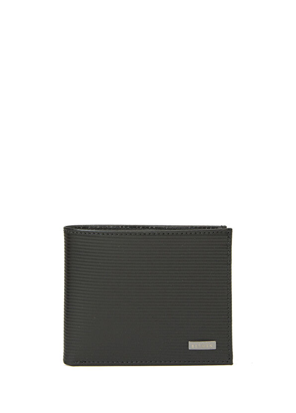 Siyah Çizgi Dokulu Erkek Deri Cüzdan - Görsel 2