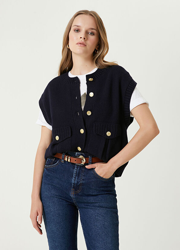 Beymen Club Lacivert Yün Triko Yelek - 4