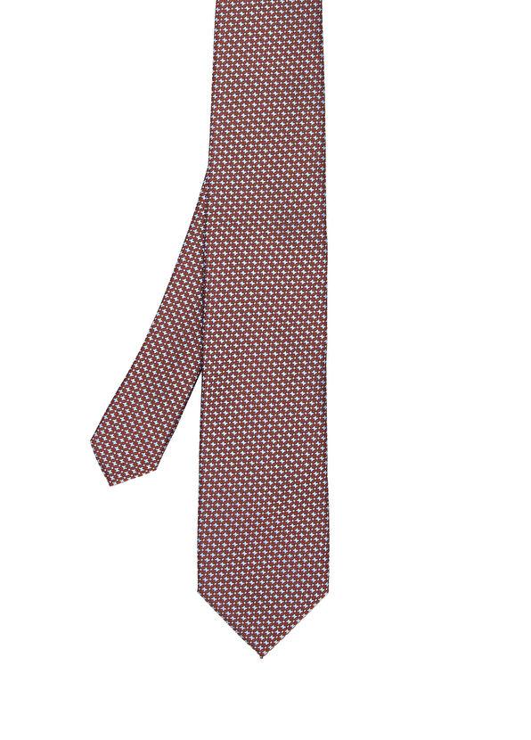 Beymen Club Burgundy Mini Checkered Jacquard Tie - 1