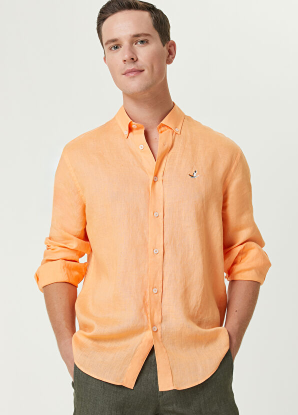 Beymen Club Comfort Fit Somon Keten Gömlek - 2