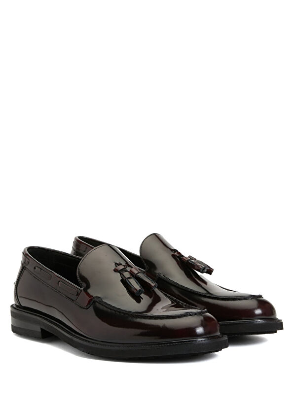 Beymen Club Burgundy Tassel Detail Men's Leather Loafers - 2