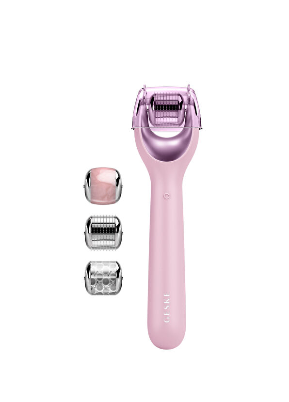 Geske MicroNeedle Face Roller Pink Mikro İğneli Buz Başlığı Pembe Kuvars Başlıklı Dermaroller Bakım Cihazı - 1