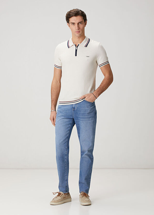 Beymen Club Off-White Short Sleeve Polo Sweater - 3