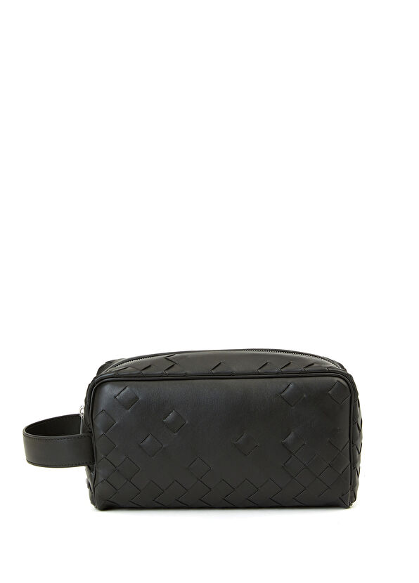 Siyah Deri Tıraş Çantası - Görsel 3