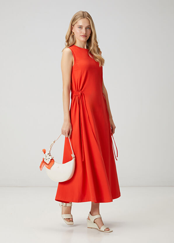 Beymen Club Long Dress With Red Gathering Detail - 1