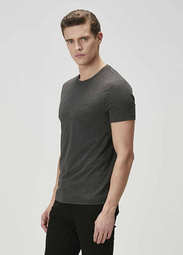 Beymen Club Anthracite Melange Basic T-shirt - 4