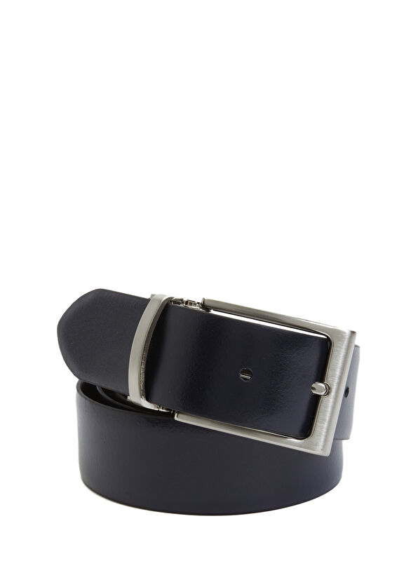 Beymen Club Black Navy Blue Men's Double Sided Belt - 2