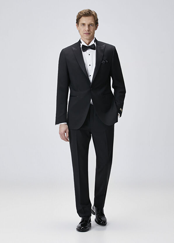 Custom Fit Beyaz Smokin Gömleği - Görsel 3