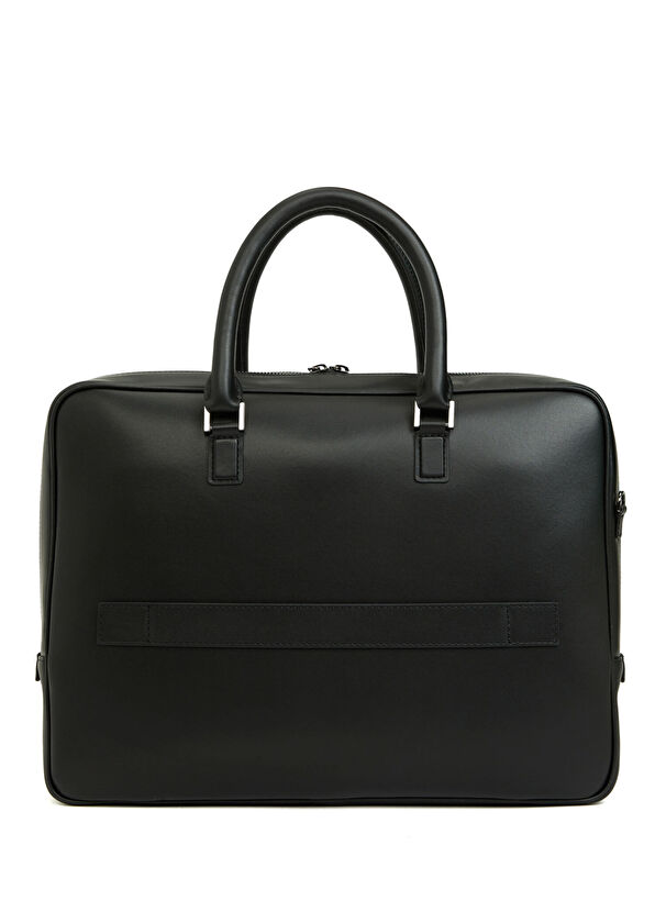 Business Siyah Erkek Deri Laptop Çantası - Görsel 5