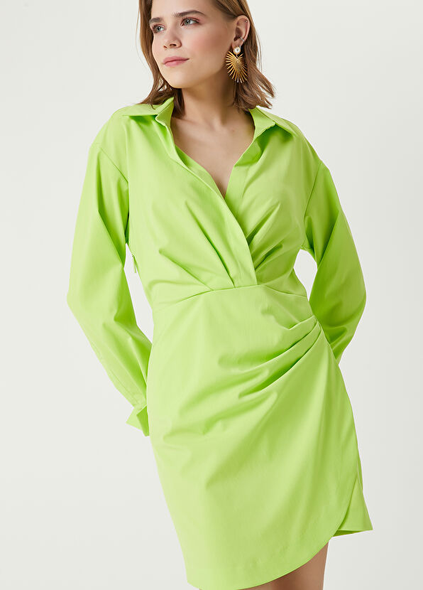 Beymen Club Neon Sarı Mini Anvelop Gömlek Elbise - 2