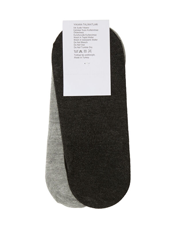Beymen Club Grey Anthracite Men's Bamboo Socks Set - 2