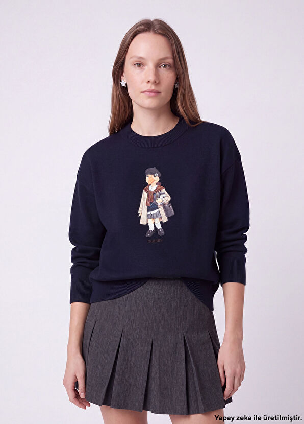 Beymen Club Clubby Navy Blue Knit Sweater - 1