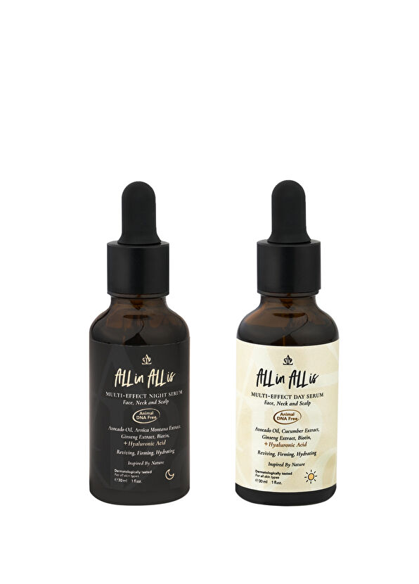 All in All is Multi Effect Hyalüronik Asit Avocado Yağı İçeren Yatıştırıcı ve Nemlendirici Gece ve Gündüz Serumu 30 ml - 1