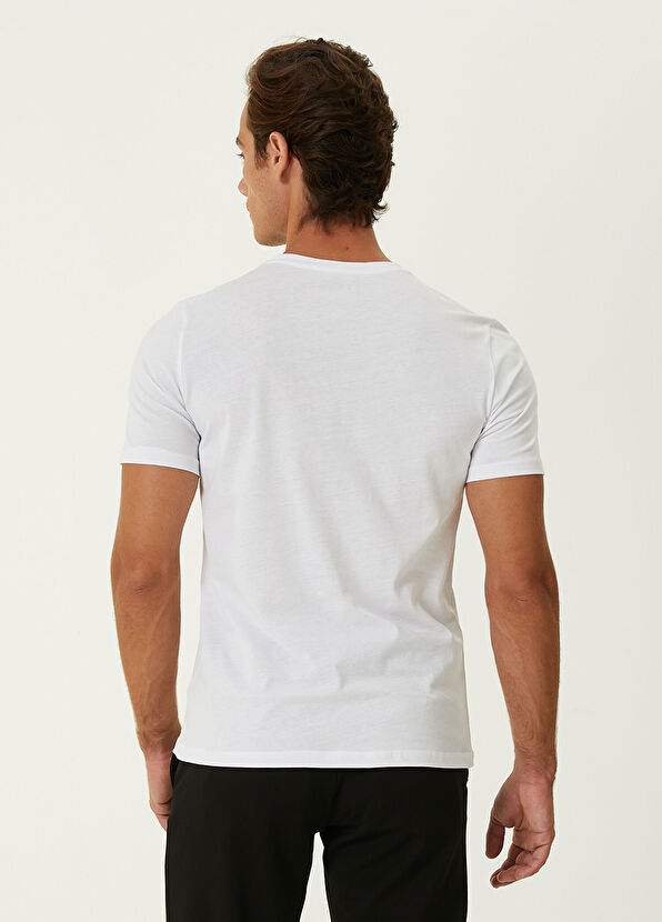 Beymen Club Beyaz Mini Parçalı Kuş Logolu T-shirt - 4