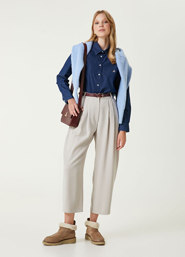 Beymen Club Koyu Mavi Denim Gömlek - 3