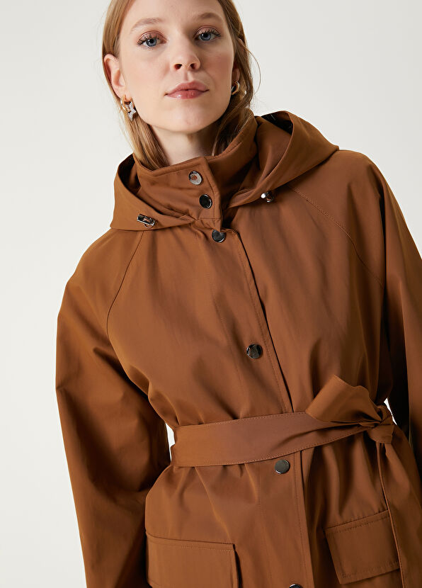 Beymen Club Kahverengi Kapüşonlu Pardösü - 2