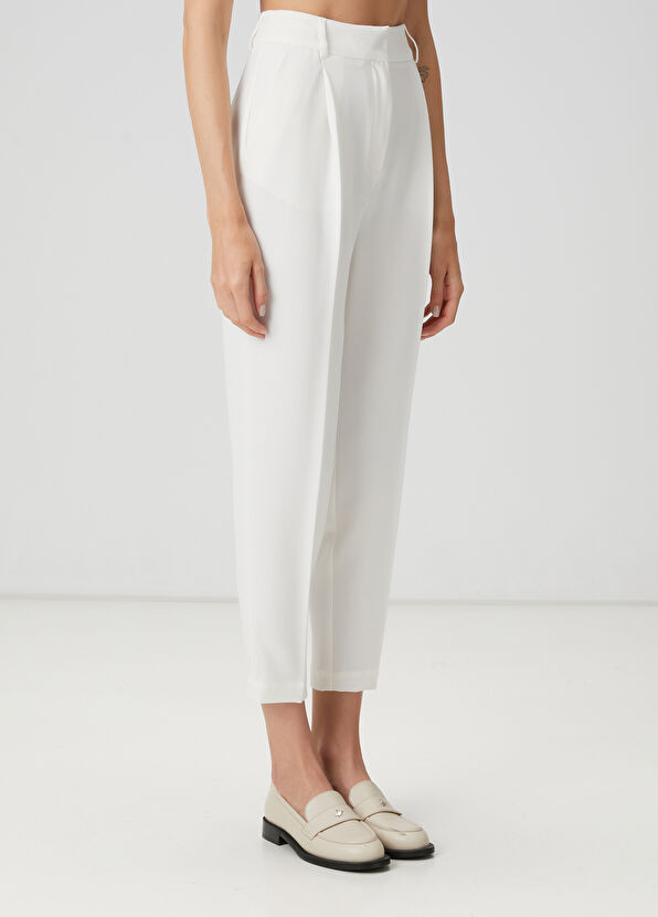 Beymen Club Kırık Beyaz Krep Havuç Pantolon - 2