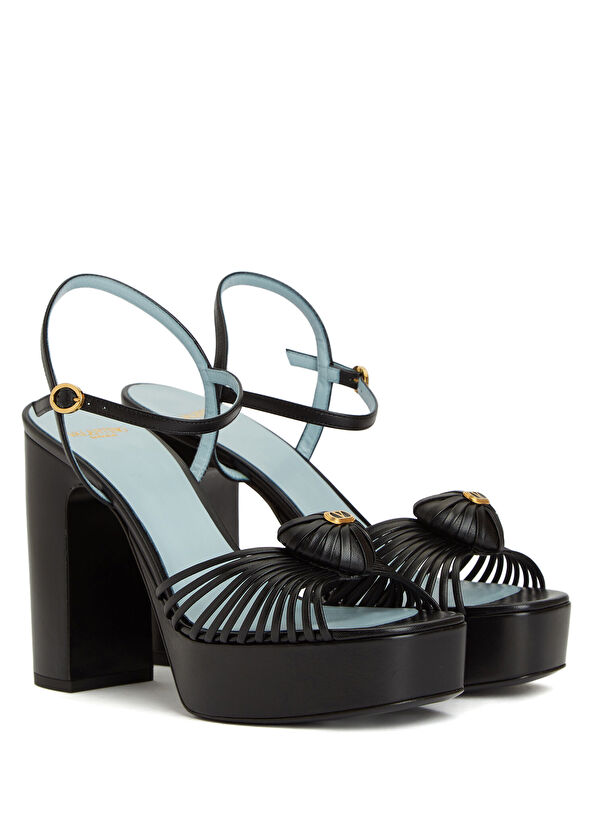 Siyah Kadın Deri Sandalet - Görsel 3