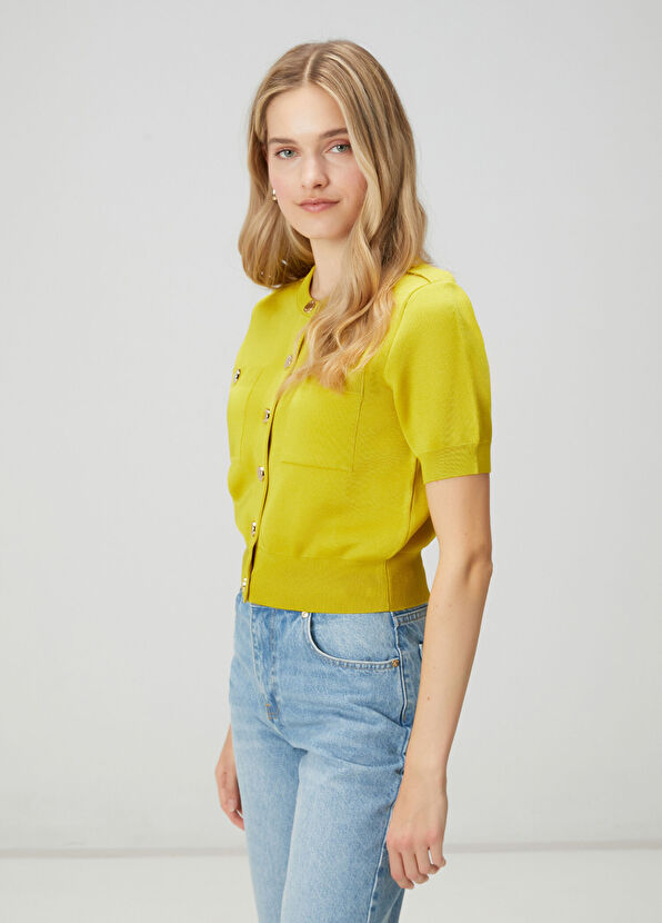 Beymen Club Neon Sarı Kutu Formlu Triko Ceket - 1