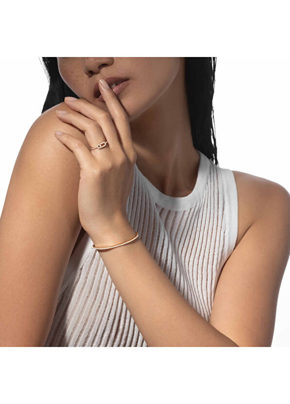 Move Uno Pave Kadın Altın Yüzük - Görsel 5