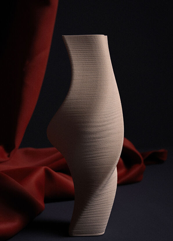 Deramic Scarpa 5 Krem Seramik Vazo - 2