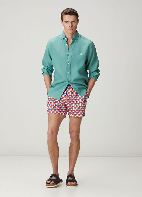 Beymen Club Red Goose Logo Short Swimsuit - 1