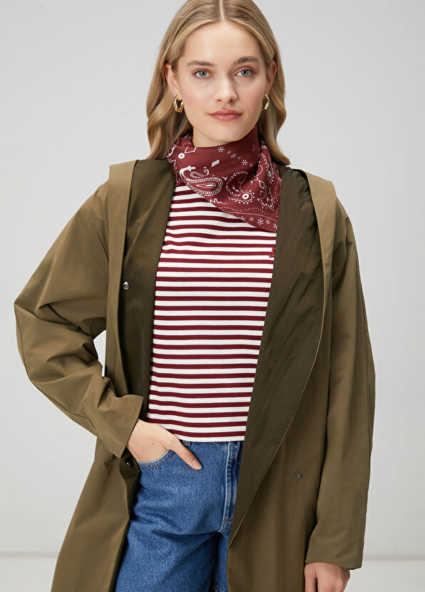 Beymen Club White Burgundy Striped T-shirt - 2