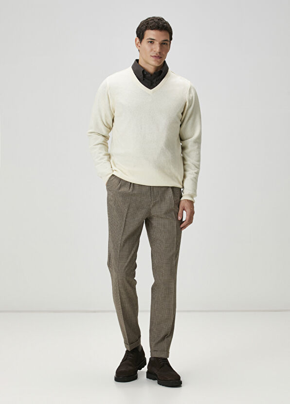 Beymen Club Kahverengi Pötikare Desenli Pantolon - 1