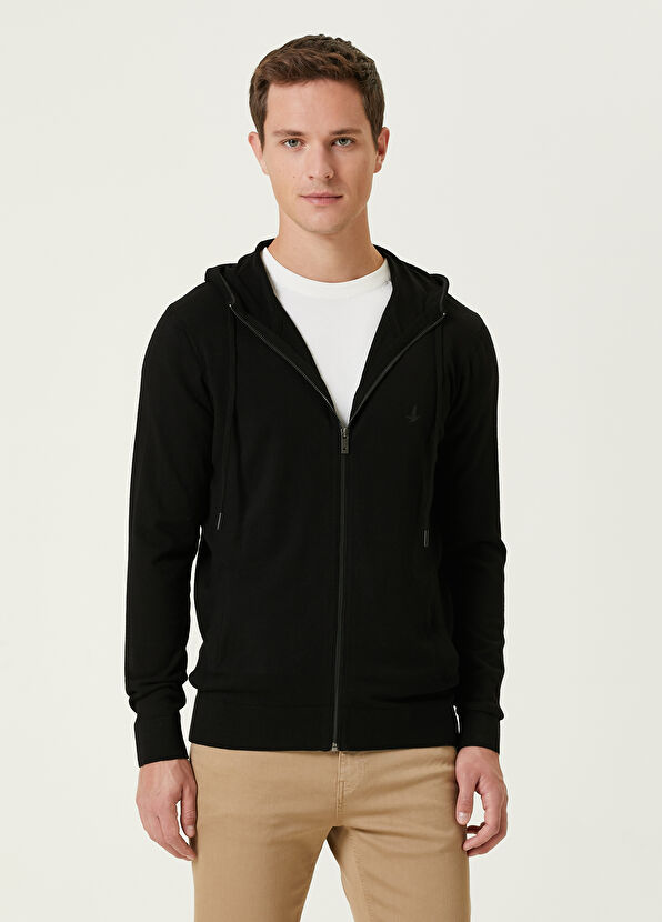 Beymen Club Siyah Kapüşonlu Basic Hırka - 1