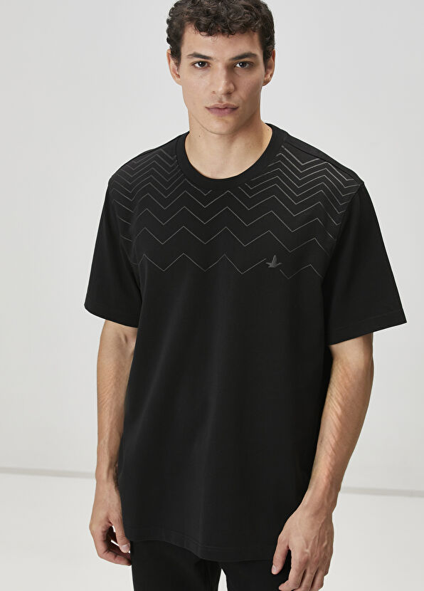 Beymen Club Relax Fit Siyah Logo Baskılı T-shirt - 2