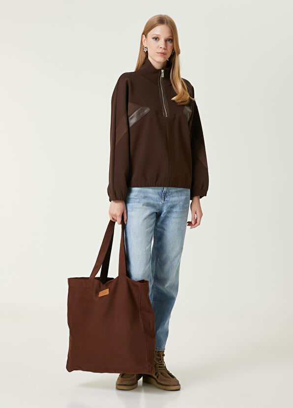 Beymen Club Brown Logo Patched Women's Bag - 2