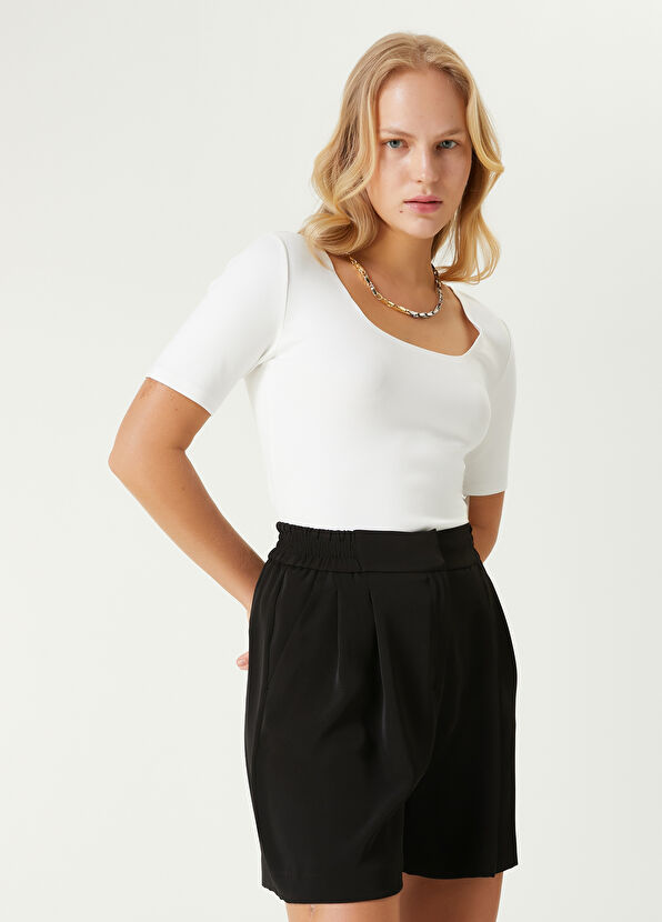 Beymen Club Beyaz Kare Yaka T-shirt - 4