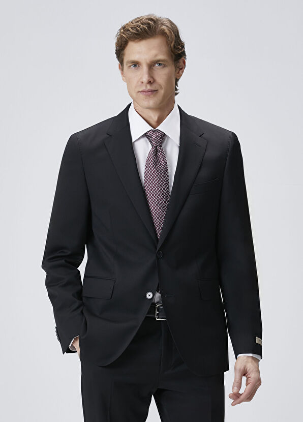 Drop 7 Siyah Yün Takım Elbise - Görsel 5