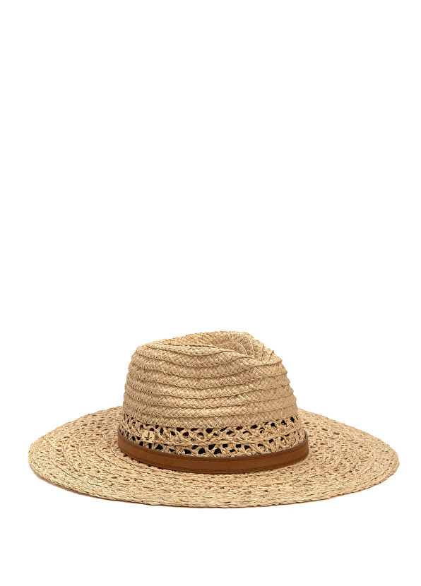 Beymen Club Bej Delikli Kalın Kemerli Kadın Hasır Şapka - 1
