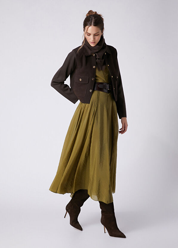 Beymen Club Brown Suede Inserted Knit Jacket - 3