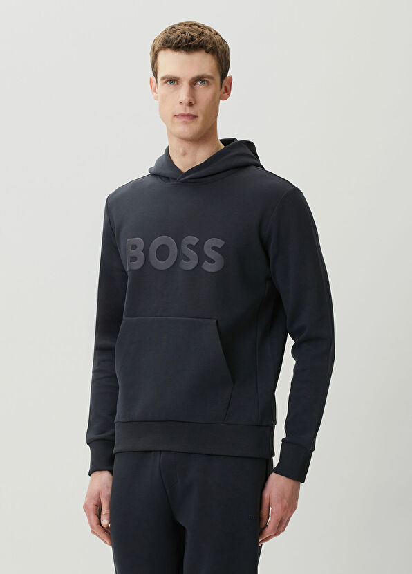 Boss Soody Navy Logo Print Sweatshirt - 3