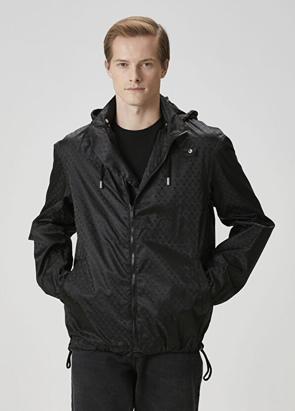 Alexander McQueen Black Patterned Raincoat - 1