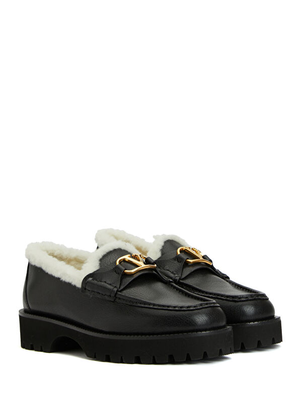 VLogo Siyah Kadın Deri Loafer - Görsel 4