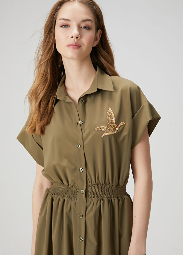 Beymen Club Khaki Midi Shirt Dress - 2