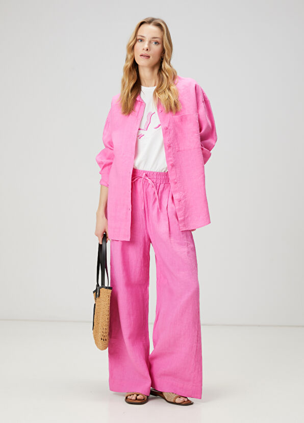 Beymen Club Pink Linen Trousers - 1