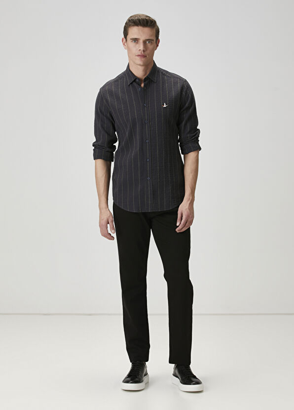 Beymen Club Comfort Fit Haki Çizgili Gömlek - 3