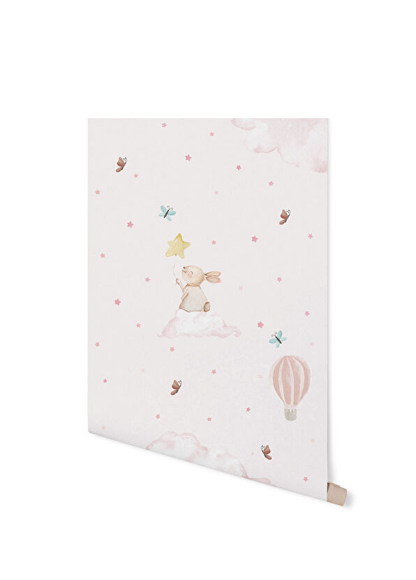 Pop By Gaea Rabbit Balloon Pink Kız Bebek Duvar Kağıdı 300 x 265 cm - 1